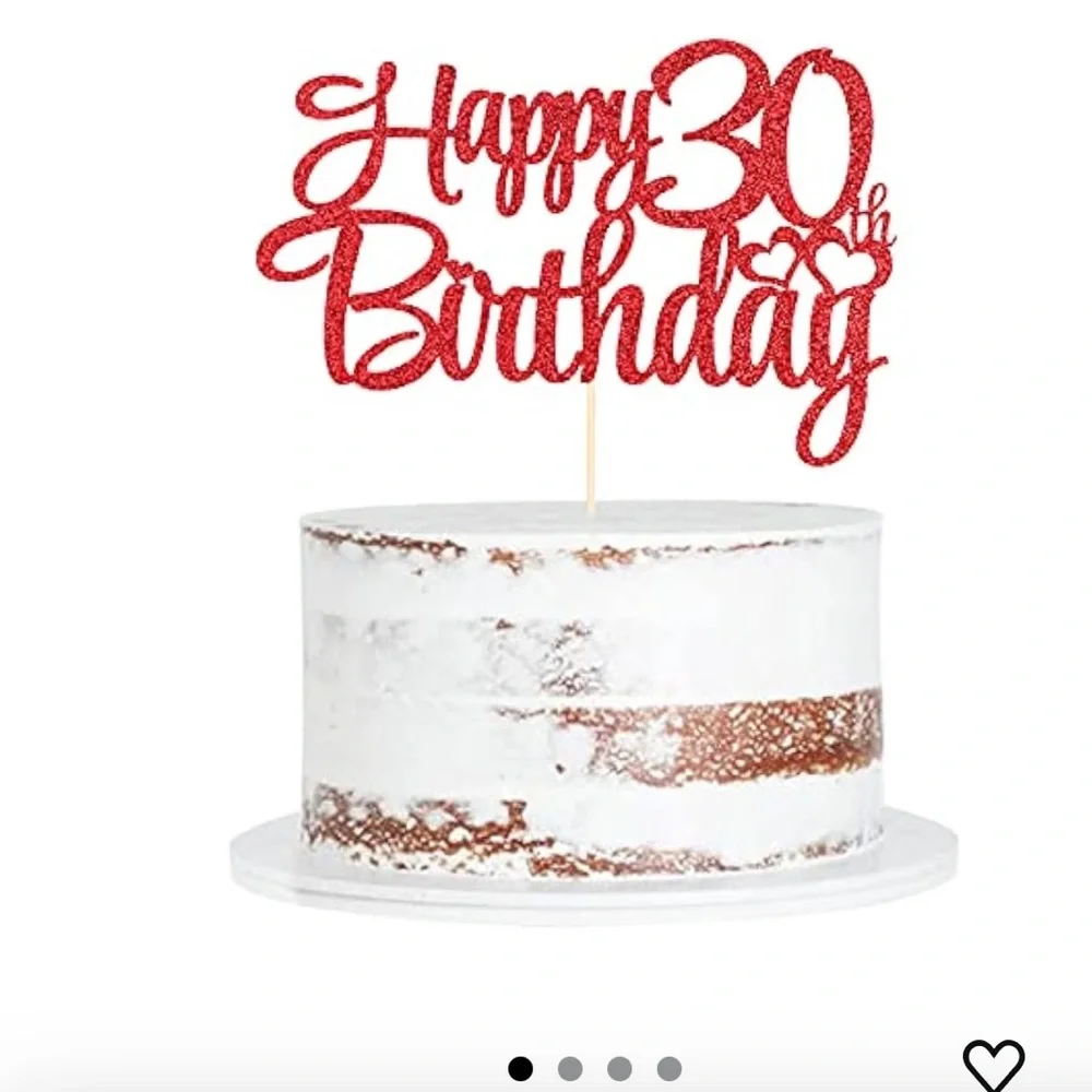 Red 30th Birthday Cake Topper